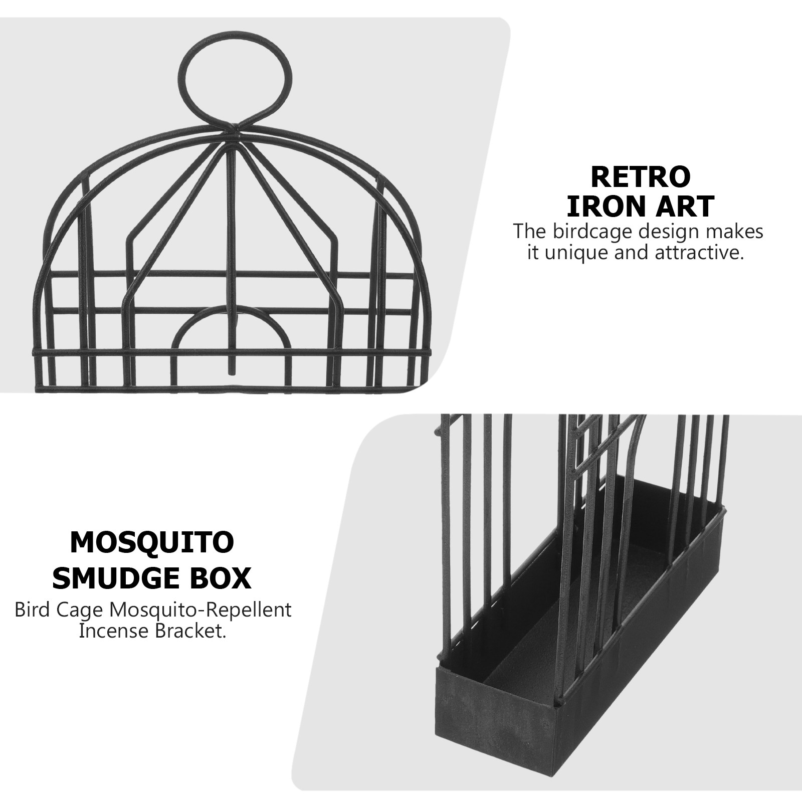 Black Retro Iron Birdcage Brac - Incense Holder recension och pris