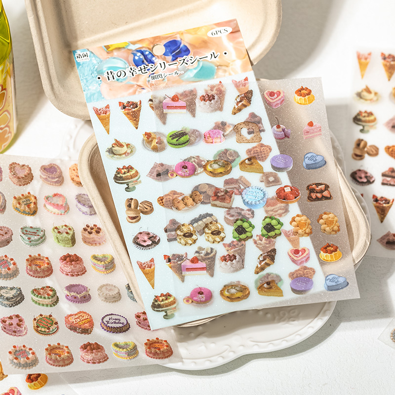 6 Sheets Cute Cake snacks them - Japanese Snacks recension och pris